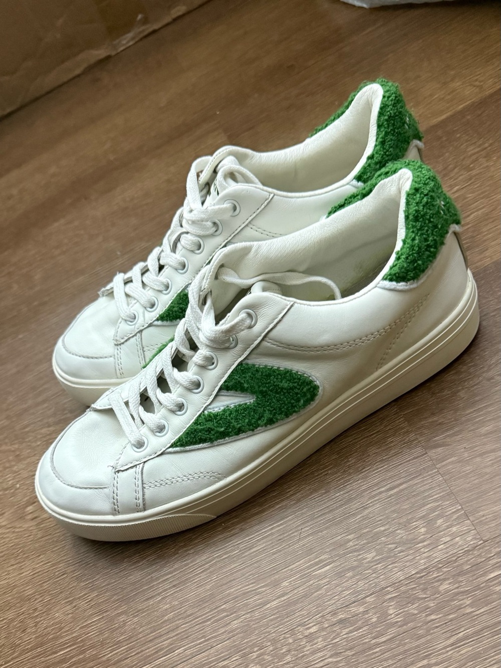 Tretorn Mixed Doubles White Green Leather Women’a Casual Sneakers Size 7